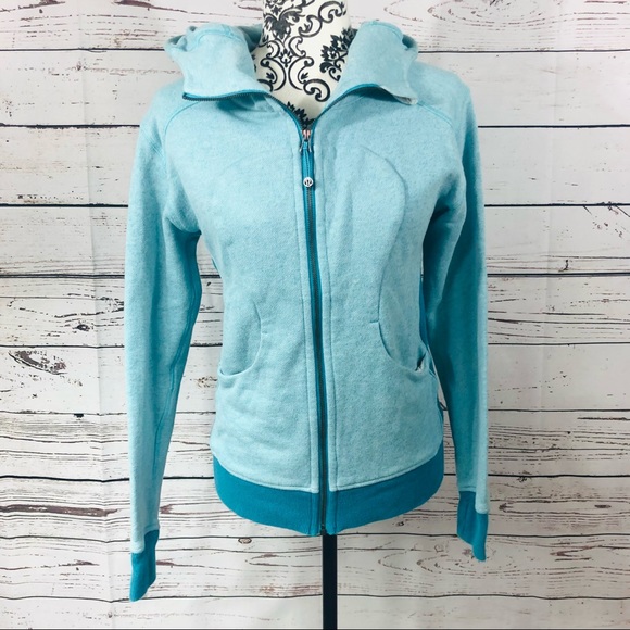 lululemon athletica Tops - Lululemon On The Daily Zip Up Hoodie Heathered Peacock Blue 6